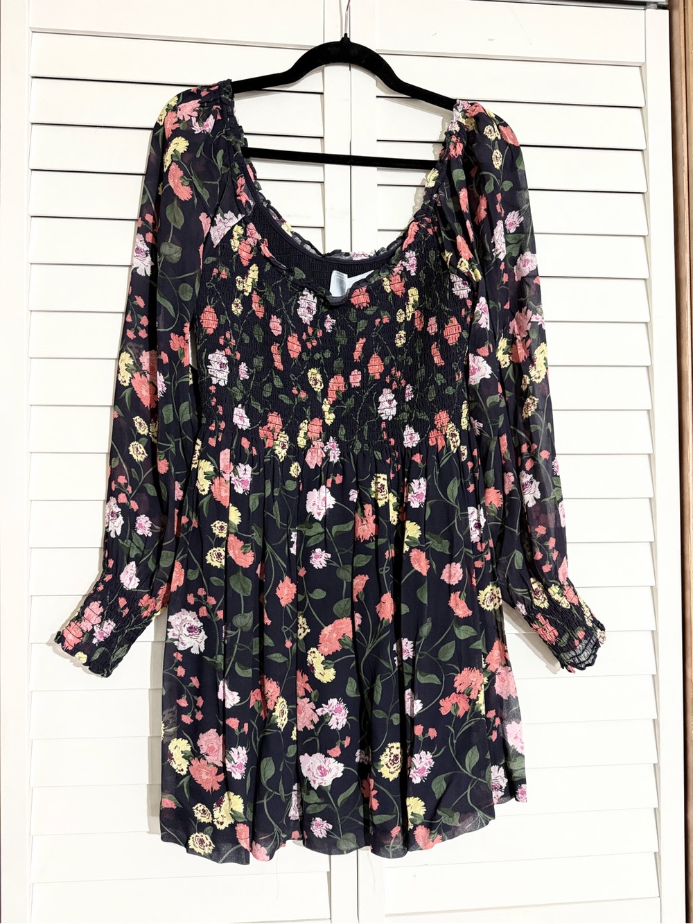 The Norah Nap Dress - Hill House Navy with Pink & Yellow Flowers